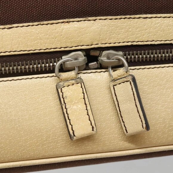 PRADA Shoulder Bag Canvas Leather Brown Silver Auth bs26588 - Picture 9 of 16